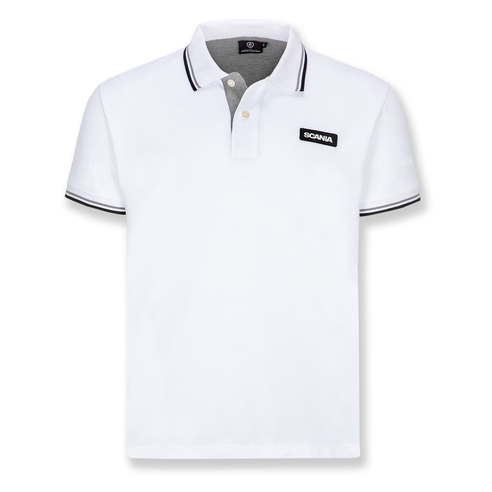 Men's White Classic Scania Pique