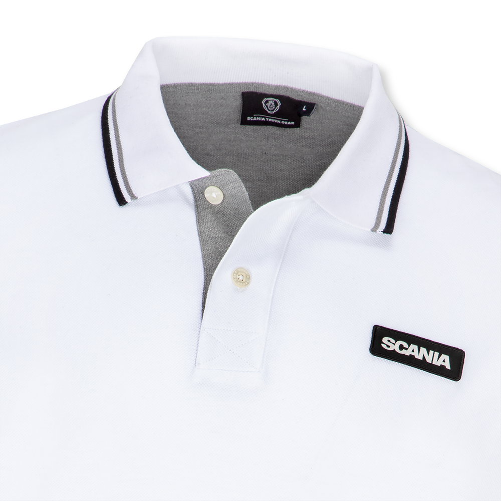 Men's White Classic Scania Pique