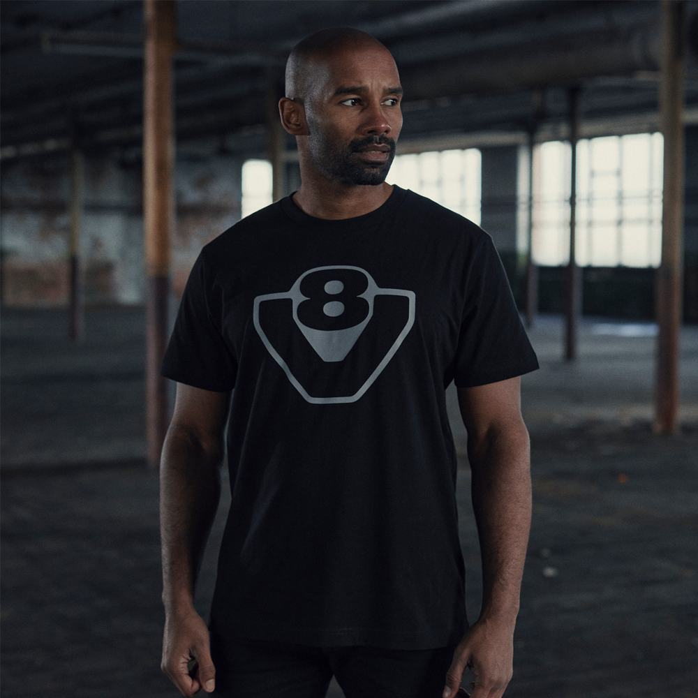 Men's Black Basic V8 T-Shirt