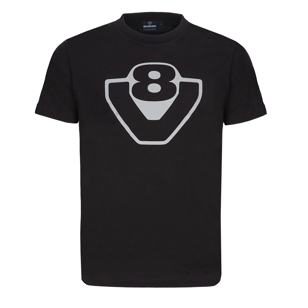 Men's Black Basic V8 T-Shirt