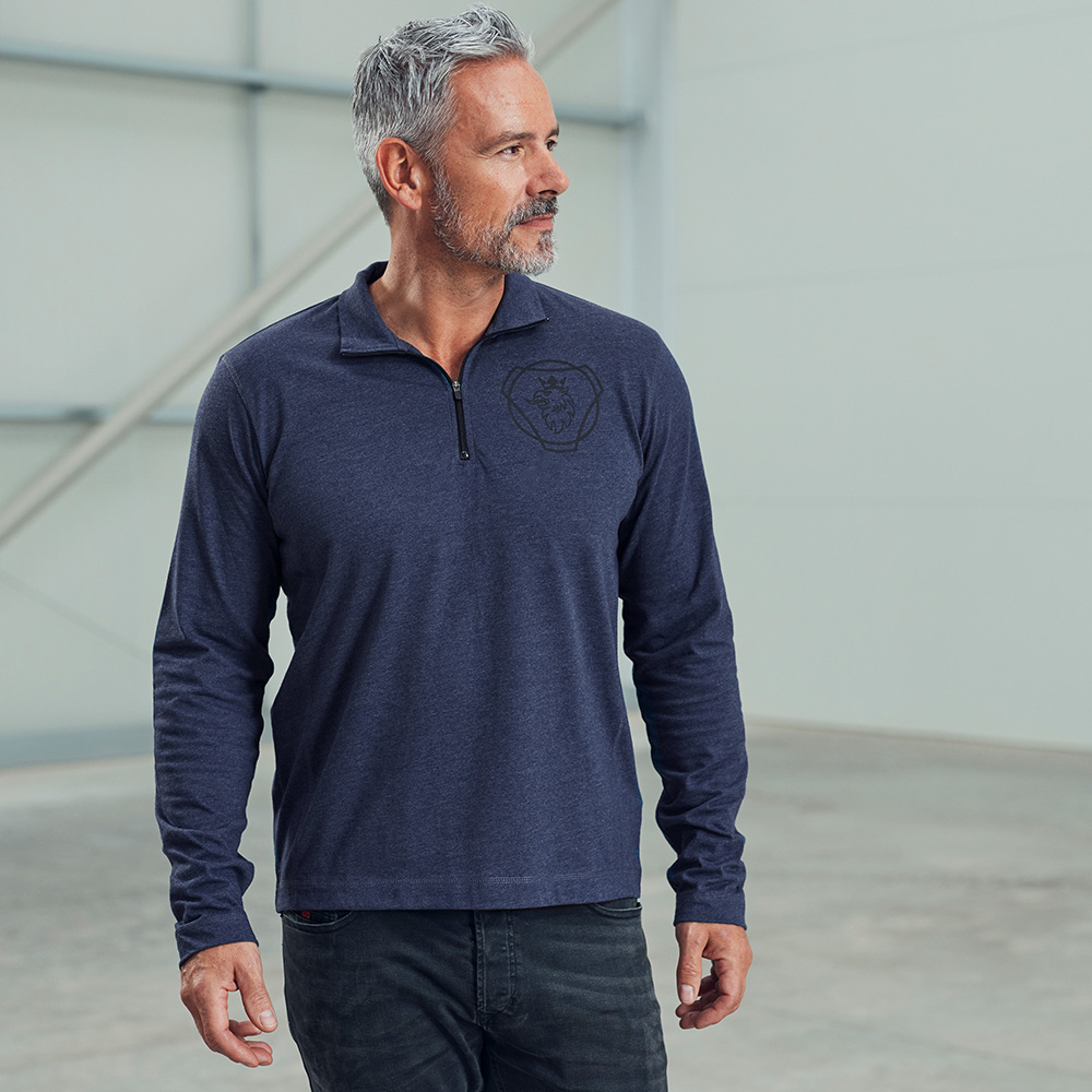 Men's 1/4 Zip Stripe Long Sleeve T-Shirt