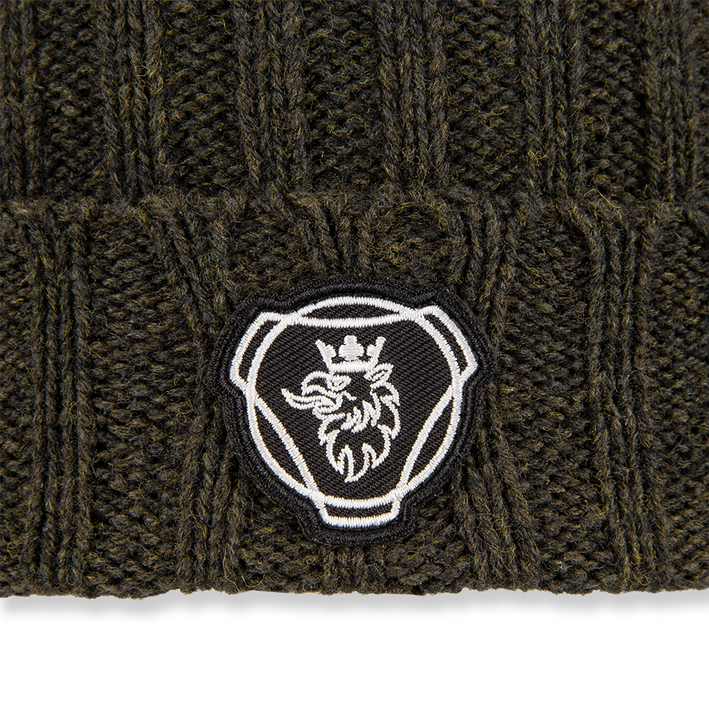 Kids Ribbed Beanie - Olive Green