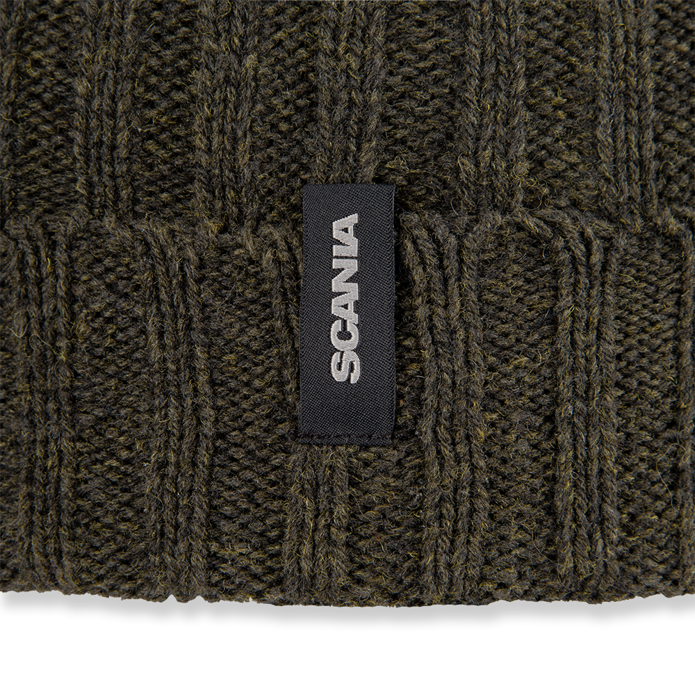Kids Ribbed Beanie - Olive Green
