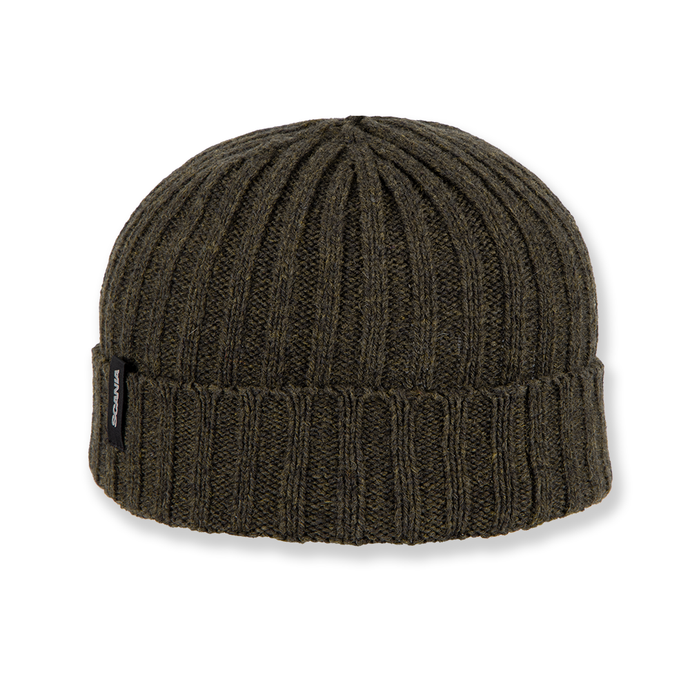 Kids Ribbed Beanie - Olive Green
