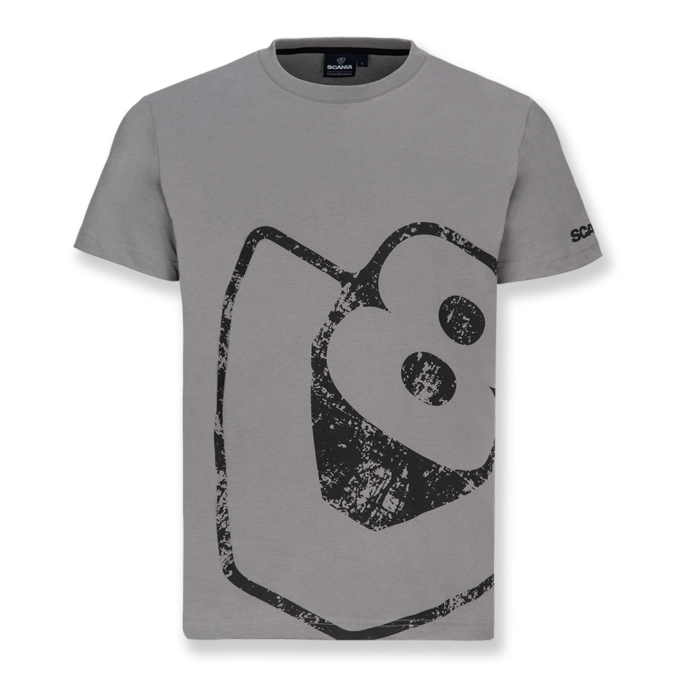 Men's Stone Grey Distressed V8 T-Shirt