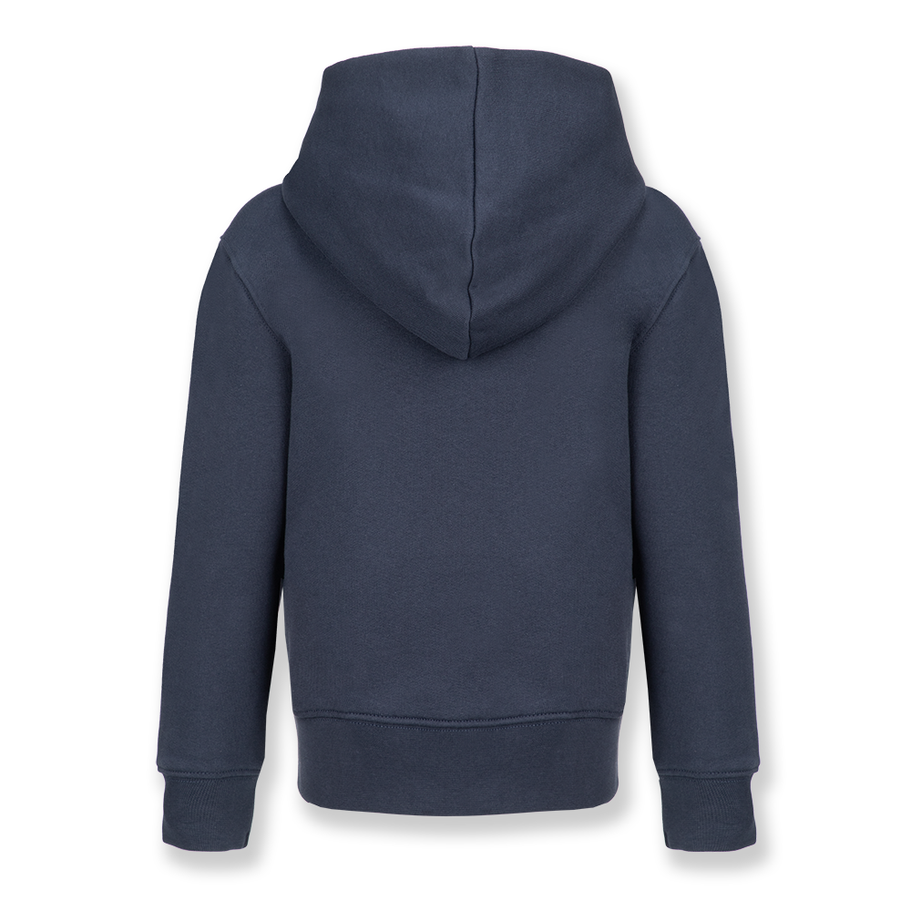 Dziecięca bluza z kapturem z wzornictwem w granatowe paski