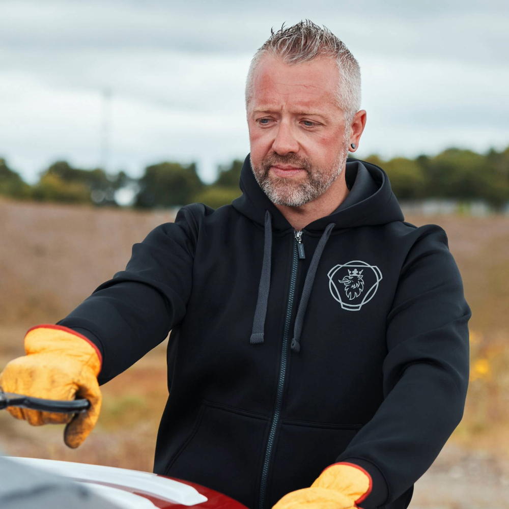 Men's Black Heavy Zip Hoodie