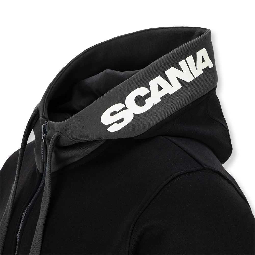 Sweat à capuche zippé noir homme