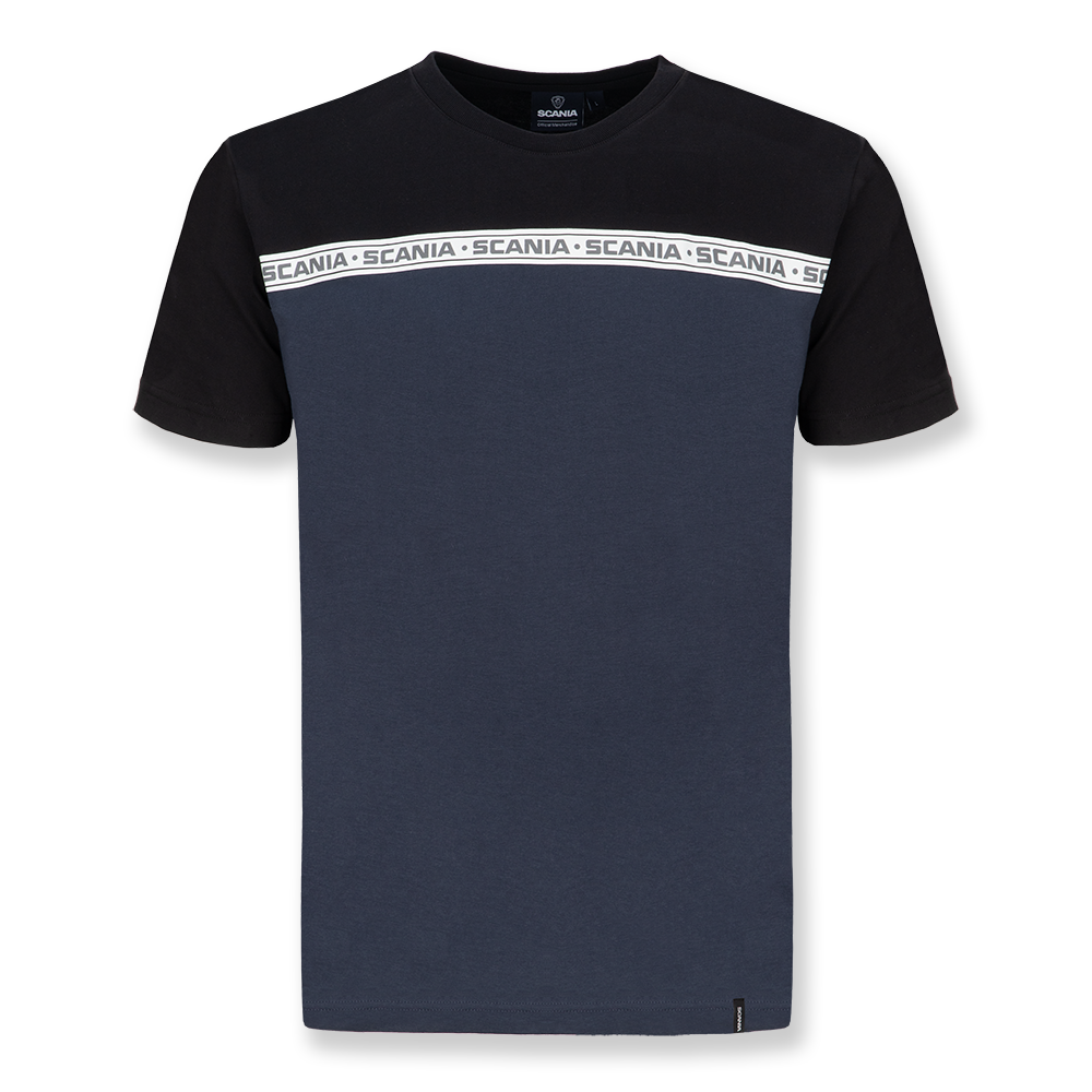 Męski T-shirt Duo retro, kolor granatowy