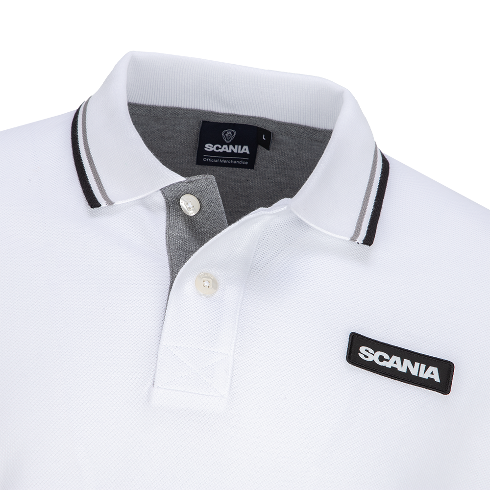 Men's White Classic Scania Pique