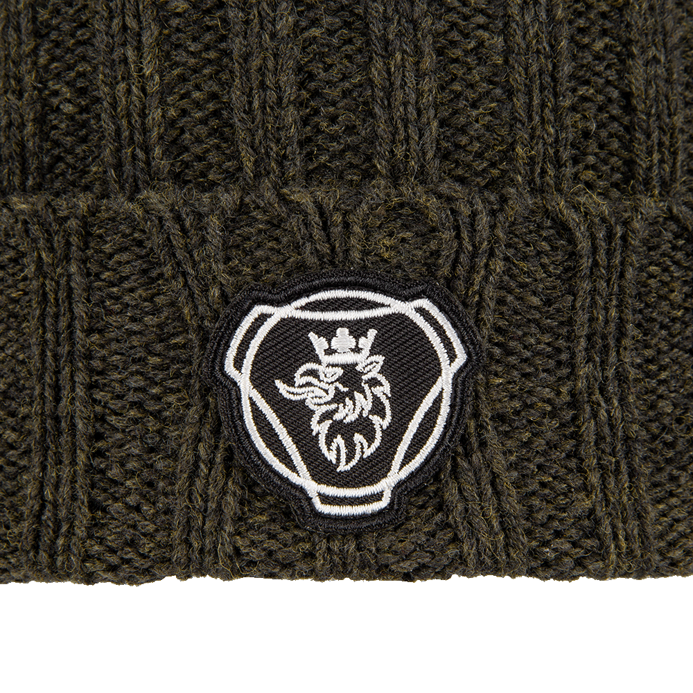 Kids Ribbed Beanie - Olive Green
