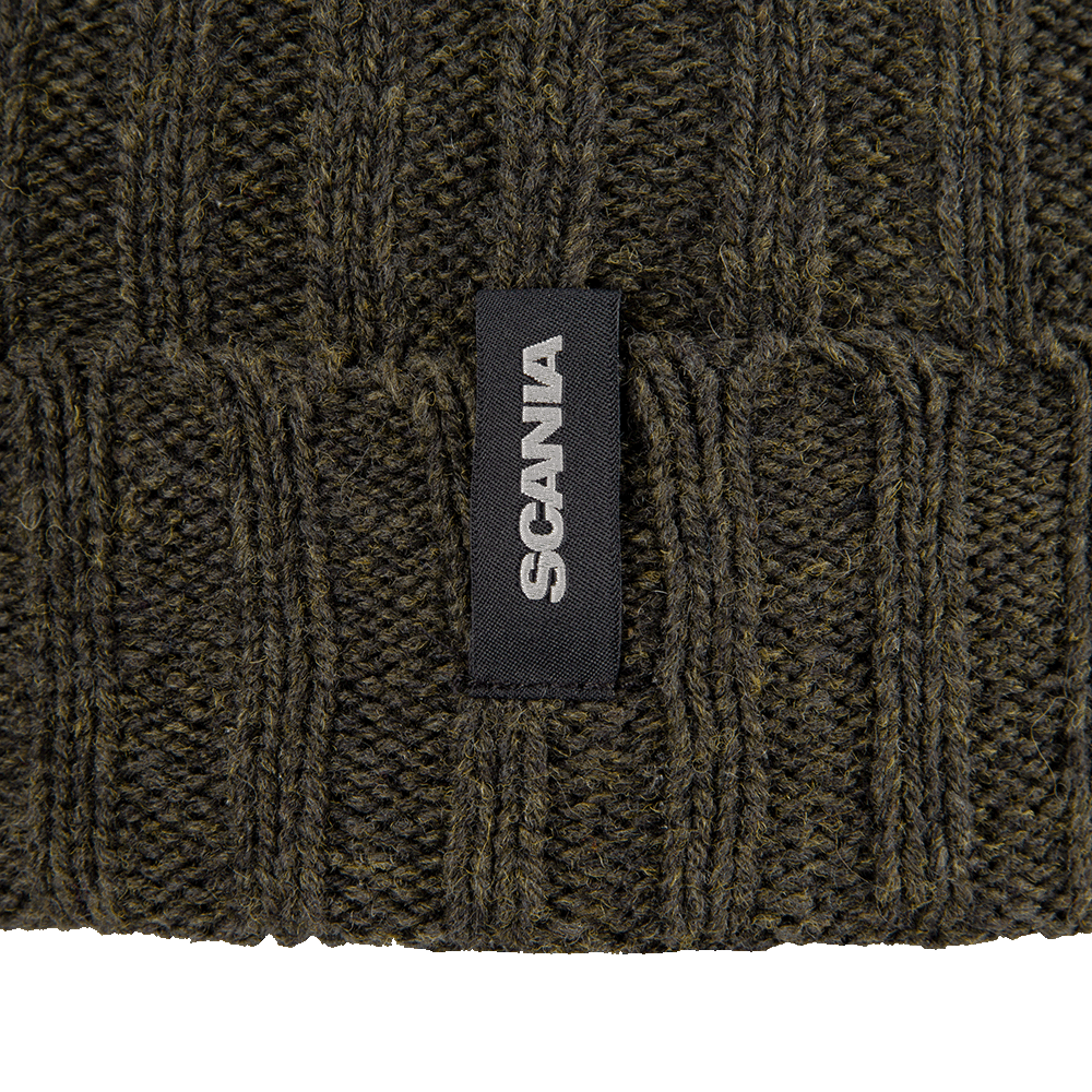 Kids Ribbed Beanie - Olive Green