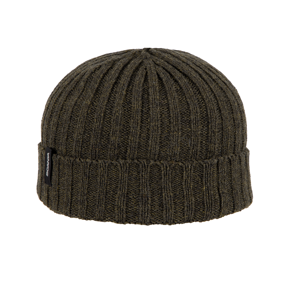 Kids Ribbed Beanie - Olive Green