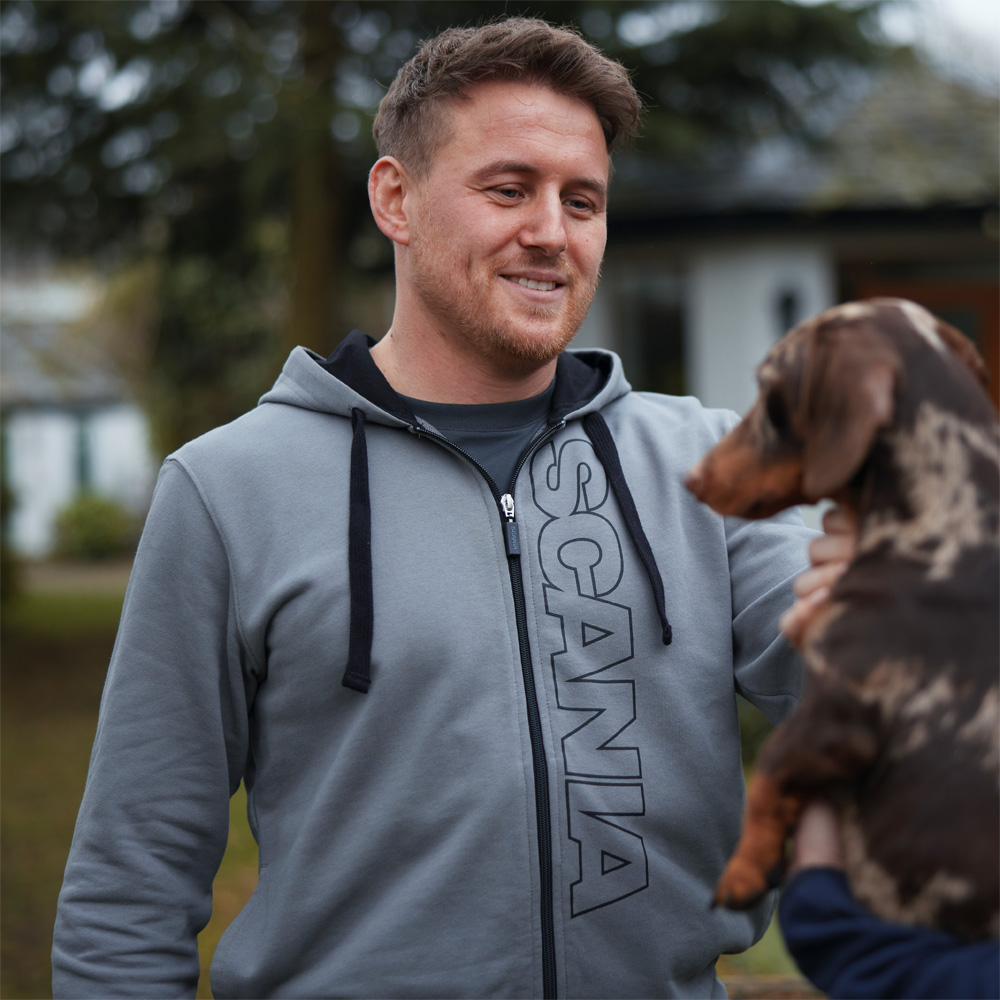 Men's Stone Grey Base Zip Hoodie