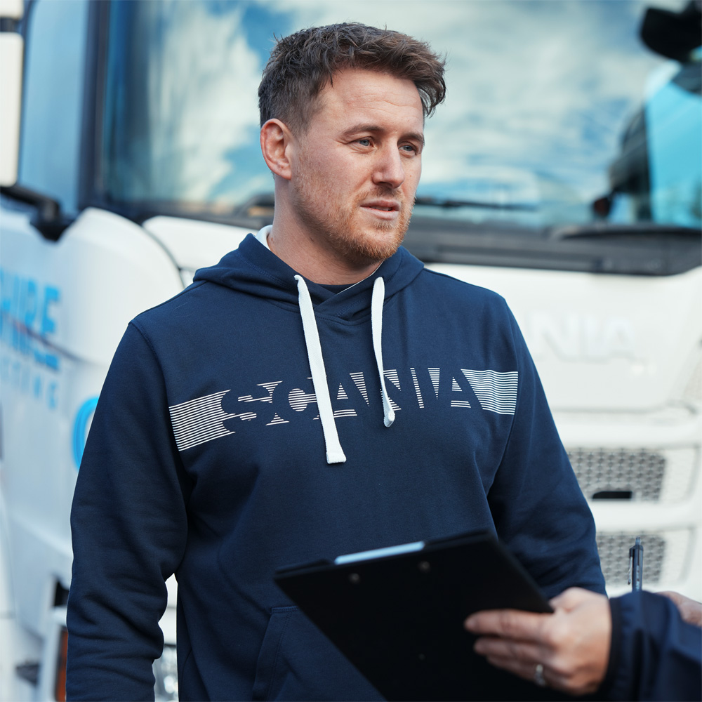 Men's Navy Striped Relaxed Hoodie