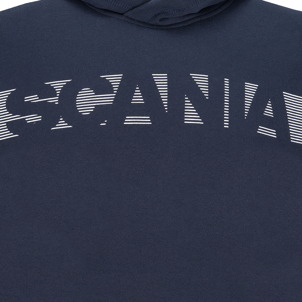 Men's Navy Striped Relaxed Hoodie