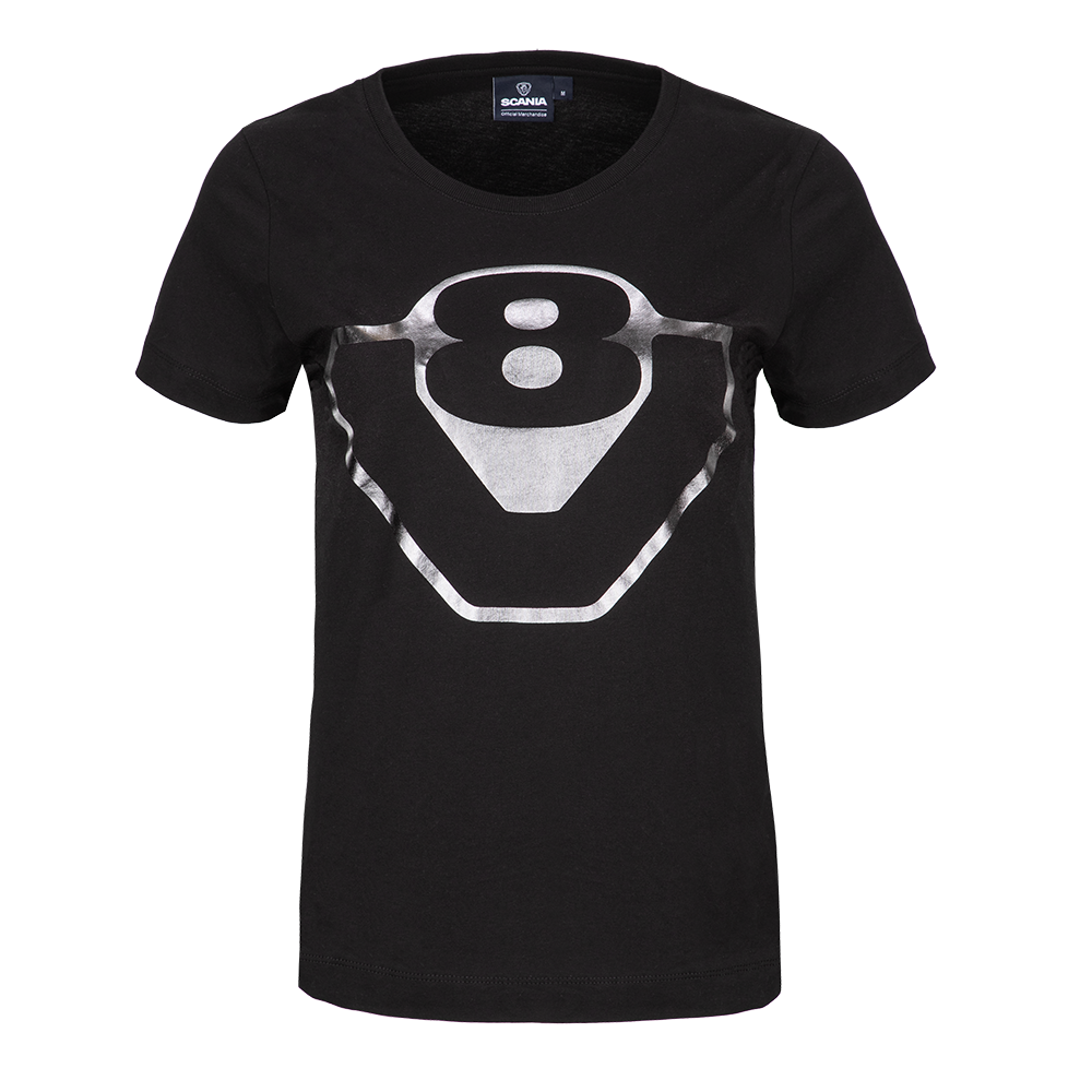 Women's Black V8 T-Shirt