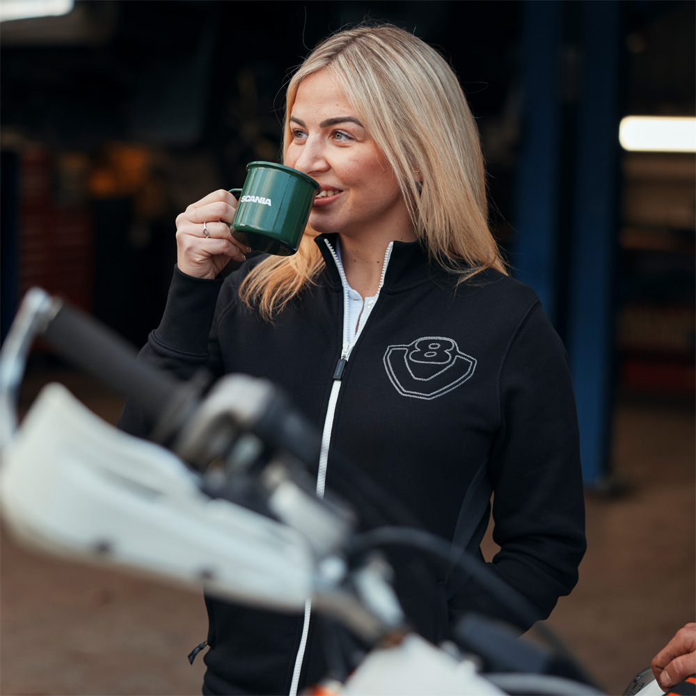 Women's Black V8 Duo Zip Sweatshirt