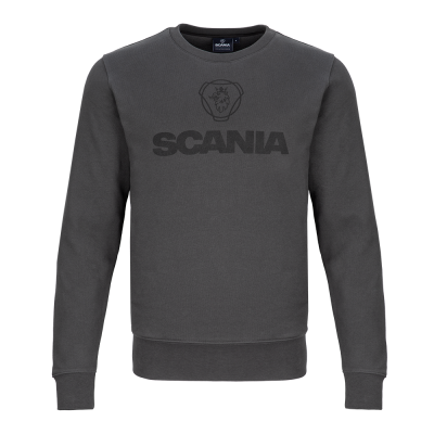 Sweat-shirt à col ras du cou anthracite pour homme