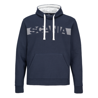 Men's Navy Striped Relaxed Hoodie