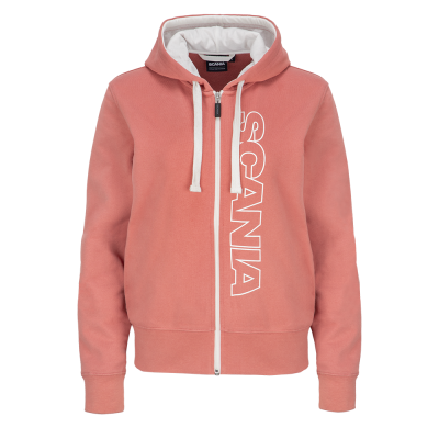 Sweat à capuche et à fermeture éclair "Base" rose pâle pour femme