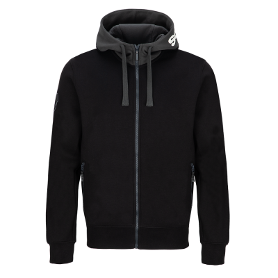 Sweat à capuche zippé noir homme