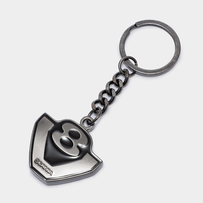Metal V8 Keyring