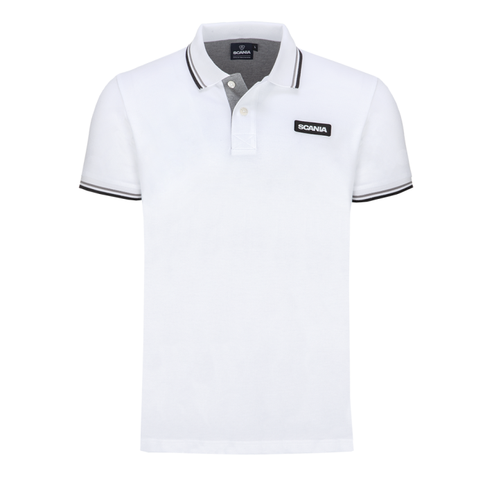 Men's White Classic Scania Pique