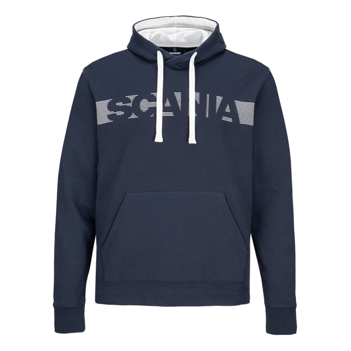 Men's Navy Striped Relaxed Hoodie